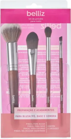 Kit de Pincéis Wood Faces Belliz