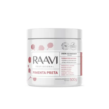 Creme de Massagem Corporal Pimenta Preta Raavi 500g