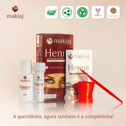 Henna Pó Makiaj - Castanho Claro