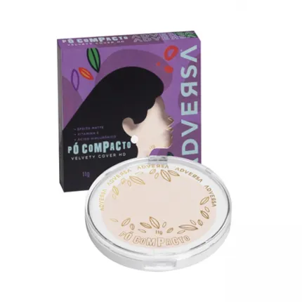Pó Compacto Vegano Velvet Cover HD Adversa Cor 100
