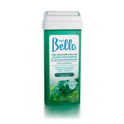 Refil Cera Roll-On Algas com Menta Depil Bella 100g