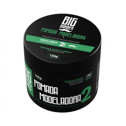 Pomada Modeladora Big Barber 120g Level 2 Fixação Média Profissional