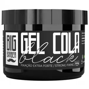 Gel Cola Black Big Barber 300g Pigmentado Fixação Extra Forte