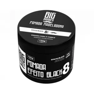 Pomada Modeladora Preta Black Big Barber 120g Level 8 Profissional