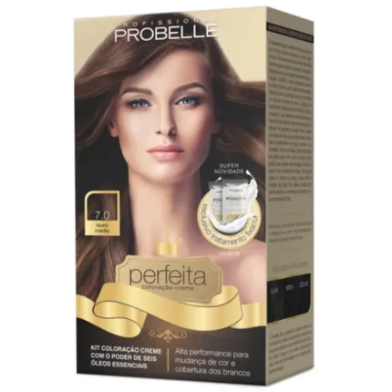 Kit Coloração 7.0 Louro Médio Perfeita Probelle