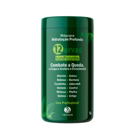 Máscara Hidratação Profunda Tonificante 12 Ervas Trihair 1kg