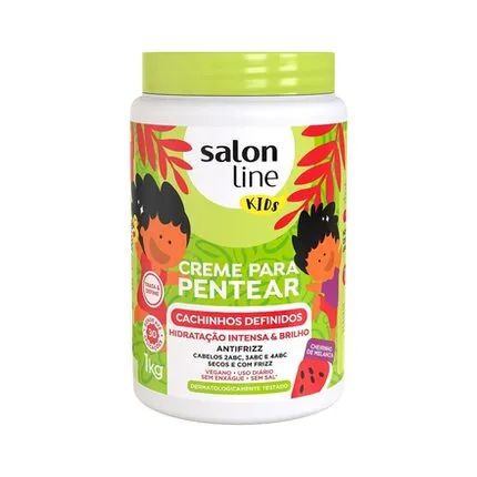 Creme Para Pentear Kids Cachinhos Definidos Morango Salon Line 1kg