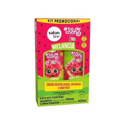 Kit Shampoo e Condicionador Melancia #todecacho Kids Salon Line