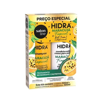 Kit Shampoo e Condicionador Hidra Maracujá Tropical Salon Line 300ml