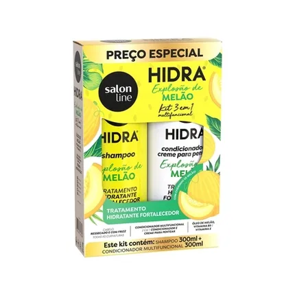 Kit Shampoo e Condicionador Hidra Explosão de Melão Salon Line 300ml