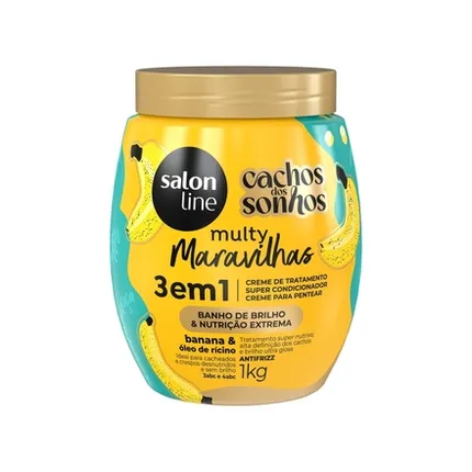 Creme de Tratamento Banana 3 em 1 Cachos dos Sonhos Multy Maravilhas Salon Line 1kg