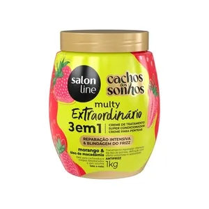 Creme de Tratamento Morango 3 em 1 Cachos dos Sonhos Multy Extraordinário Salon Line 1kg