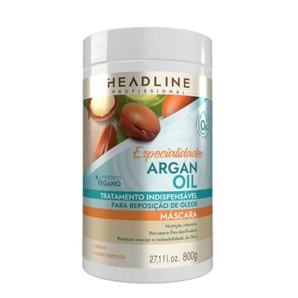 Máscara De Nutrição Argan Oil Headline 800g