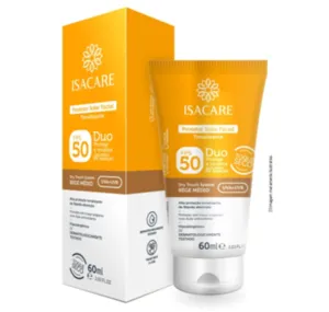 Protetor Solar Facial bege Médio Isacare 60ml
