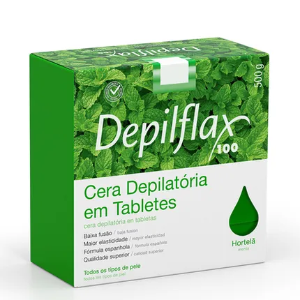 Cera Quente Epilatória Depilflax Hortelã 500g