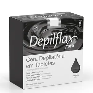 Cera Quente Epilatória Depilflax Negra 500g
