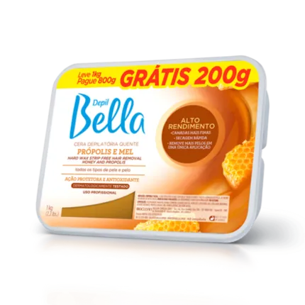 Cera em Barra Própolis e Mel Depil Bella 1kg