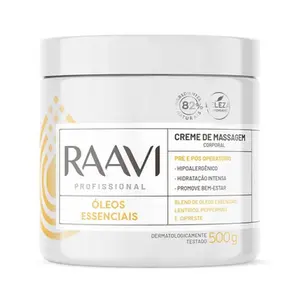 Creme de Massagem Óleos Essenciais Raavi 500g