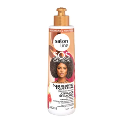 Ativador de Cachos Rícino e Queratina SOS Cachos Salon Line 300ml