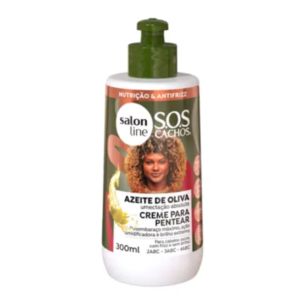 Creme para Pentear Azeite de Oliva SOS Cachos Salon Line 300ml