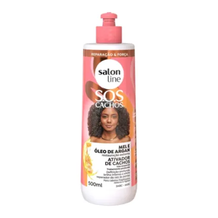 Ativador de Cachos Mel e Óleo de Argan SOS Cachos Salon Line 500ml
