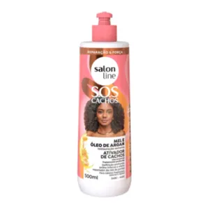 Ativador de Cachos Mel e Óleo de Argan SOS Cachos Salon Line 500ml