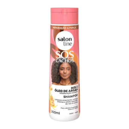 Shampoo Mel e Óleo de Argan SOS Cachos Salon Line 300ml