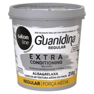 Guanidina Regular Extra Conditioning Relaxer Alisa e Relaxa Salon Line 218g