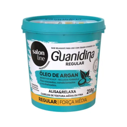 Guanidina Regular Óleo de Argan Alisa e Relaxa Salon Line 218g