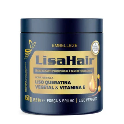 Creme Alisante LisaHair Liso Queratina Embelleze 45Og