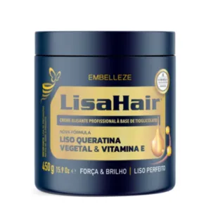 Creme Alisante LisaHair Liso Queratina Embelleze 45Og