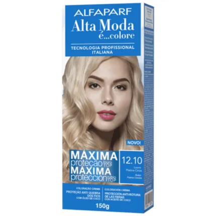 Coloração Permanente 12.10 Loiro Platina Cinza Alta Moda Alfaparf