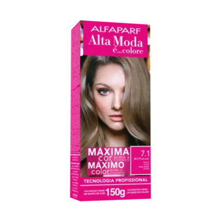 Coloração Permanente 7.1 Loiro Cinza Alta Moda Alfaparf