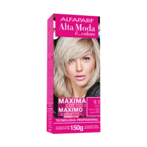 Coloração Permanente 9.1 Loiro Claríssimo Cinza Alta Moda Alfaparf