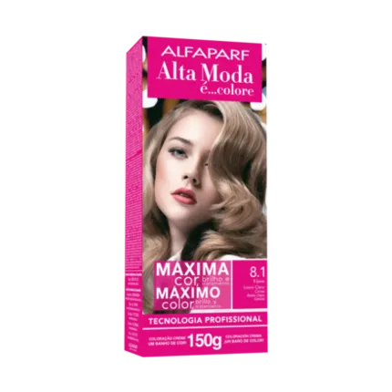 Coloração Permanente 8.1 Loiro Claro Cinza Alta Moda Alfaparf
