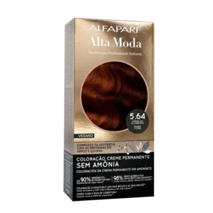 Coloração Permanente Sem Amônia 5.64 Vermelho Acobreado Alta Moda Alfaparf