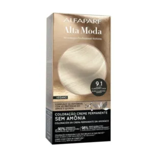 Coloração Permanente Sem Amônia 9.1 Loiro Claríssimo Cinza Alta Moda Alfaparf