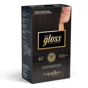 Coloração Permanente 3.0 Castanho Escuro Hidra Gloss Acquaflora