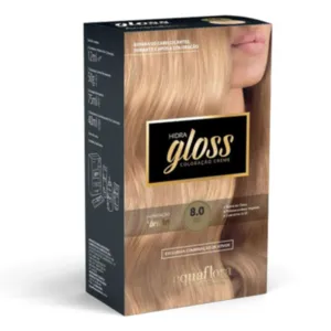 Coloração Permanente 8.0 Loiro Claro Hidra Gloss Acquaflora