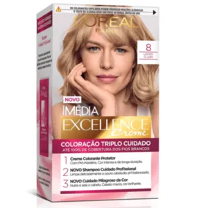 Coloração Permanente 8.0 Loiro Claro Imédia Excellence L'oreal Paris