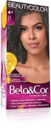 Coloração Permanente 4.0 Castanho Médio Bela&Cor Beautycolor