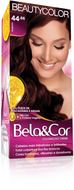 Coloração Permanente 44.66 Borgonha Bela&Cor Beautycolor