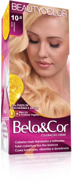 Coloração Permanente 10.0 Loiro Claríssimo Bela&Cor Beautycolor