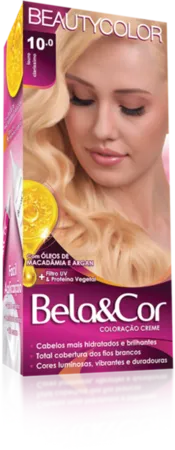Coloração Permanente 10.0 Loiro Claríssimo Bela&Cor Beautycolor