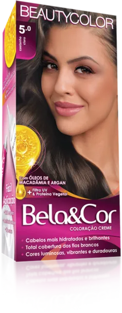 Coloração Permanente 5.0 Castanho Claro Bela&Cor Beautycolor
