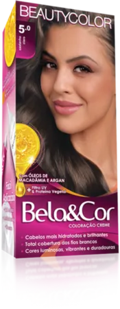 Coloração Permanente 5.0 Castanho Claro Bela&Cor Beautycolor