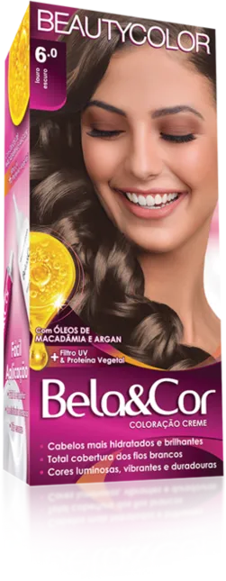 Coloração Permanente 6.0 Loiro Escuro Bela&Cor Beautycolor