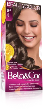 Coloração Permanente 6.0 Loiro Escuro Bela&Cor Beautycolor