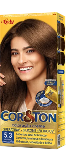 Coloração Permanente 5.3 Castanho Claro Dourado Cor&Ton
