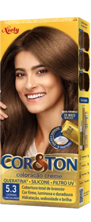Coloração Permanente 5.3 Castanho Claro Dourado Cor&Ton
